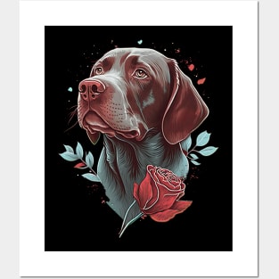 Pointer dog valentine's day Posters and Art